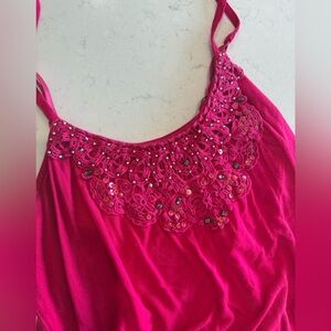Y2K Express Beaded Hot Pink Cami